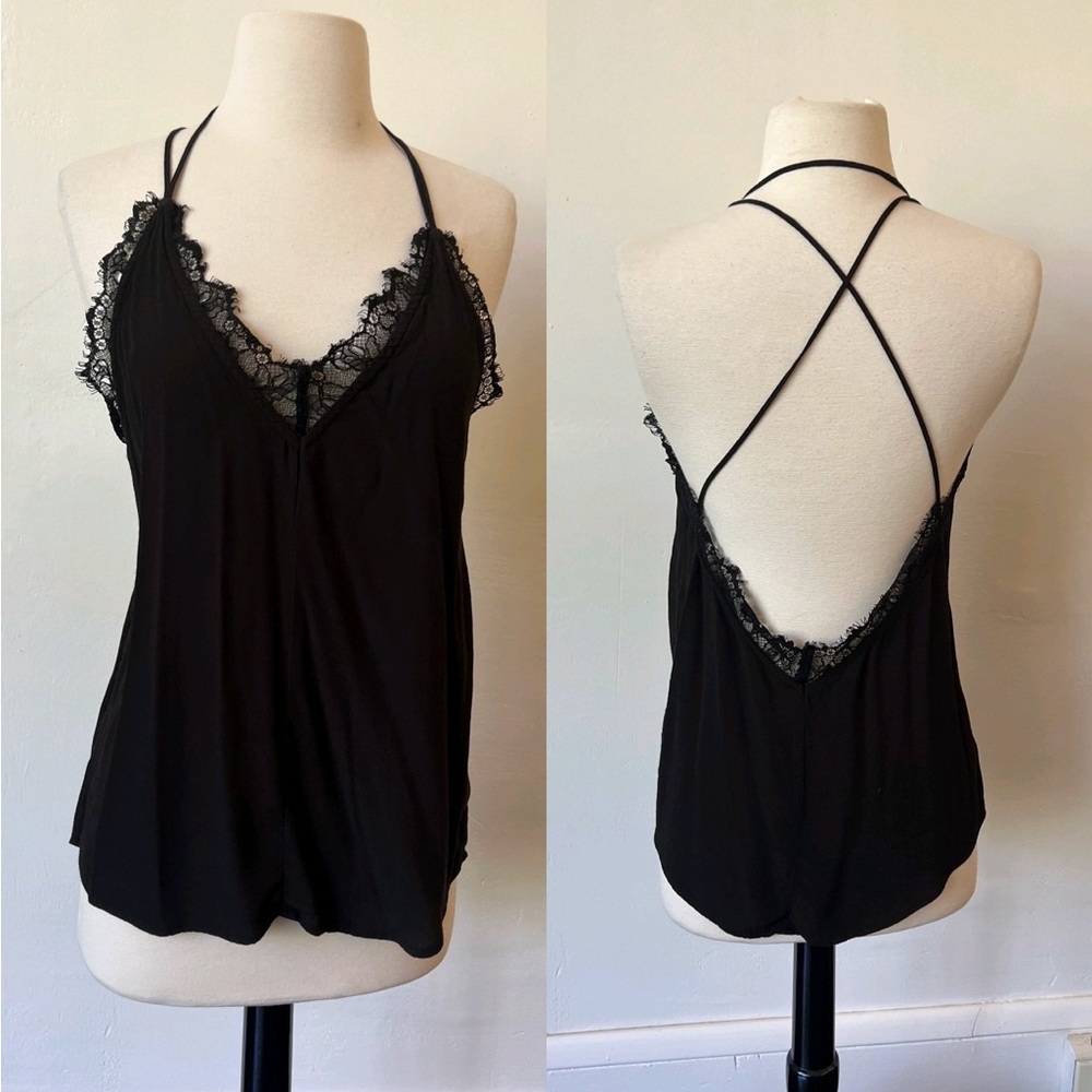 Urban Outfitters Backless Black Slip Blouse